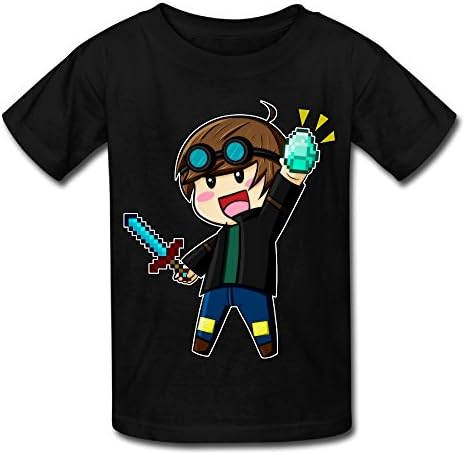Senben Kid's The Diamond Minecart DAN TDM T-shirt Black M