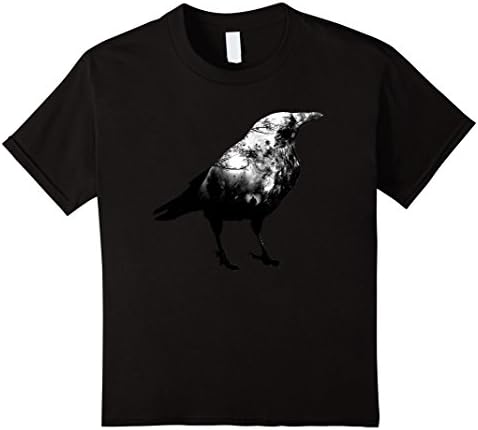 unisex-child Cool Graphic Design Art Wild Nature Crow T-shirt 6 Black