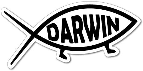 DARWIN JESUS FISH EVOLUTION Sticker Decal Funny Vinyl Car Bumper