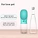 CamRom Dog Water Bottle for Walking, Fashion Antibacterial Portable Dog Cat Travel Water Drink Bottle with Bowl Dispenser,Leak Proof,Portable and Easy | Food Grade Silicone | BPA Free | 12oz (Blue)