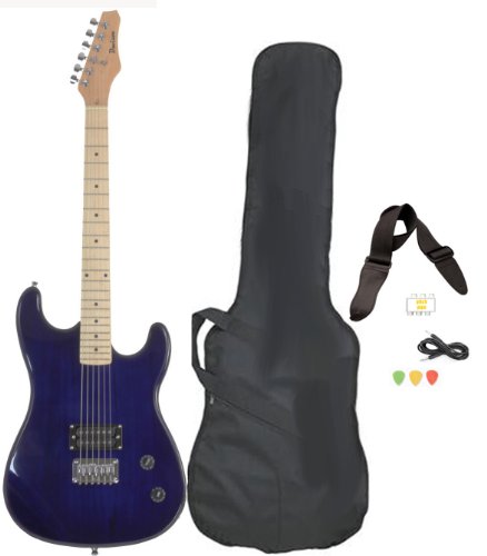 Davison Guitars GTR235 X CSE BLUE Full Size Electric Guitar with Case Strap Pics & Pitch pipe Tuner