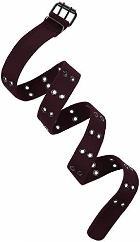 Grommet Canvas Military Belt Mens Womens Two Hole Removable Metal Buckle S-XL