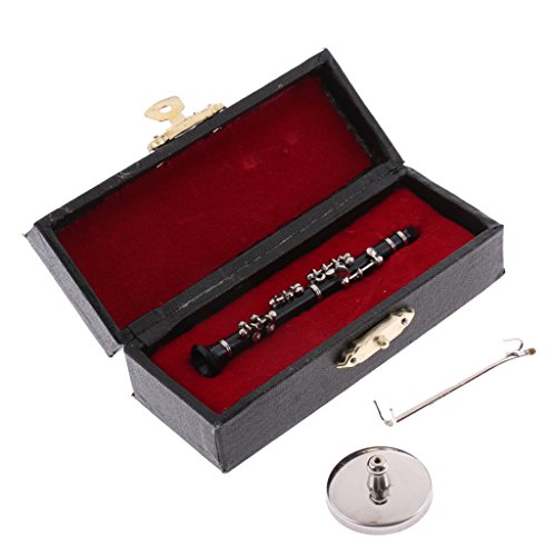 MonkeyJack Miniature ABS Plastic Black Clarinet Musical Instrument with Box for 1/12 Dollhouse Music Room Decoration