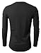 H2H Mens Henley T-shirts with Long Sleeve, Charcoal, US S (Asia M)