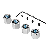 eXeAuto Tire Valve Caps,4pcs Anti-theft Chrome Car Wheel Tire Valve Stem Cap for BMW