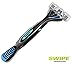 SWIPE Premium Men's 3-Blade Razor Kit (Flex Head Handle + 12 Refills)