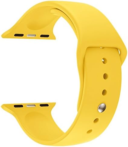 Soft Silicone Replacement Sport Band 38mm/42mm for Apple Watch Band for Apple Watch Series 1 Series 2 Sport&amp;Edition (Yellow, 42mm)