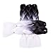 BACANA White Braiding Hair Ombre Black White 3 Packs Jumbo Braiding Hair Extension For Box Braids Senegal Twist Two Tone Ombre Color Synthetic Hair 24 Inch