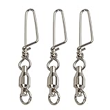 Goture Ball Bearing Swivel with Coastlock Snap Strong Welded Ring Fishing Swivels Assortment for Saltwater Silver Coated(pack of 20)