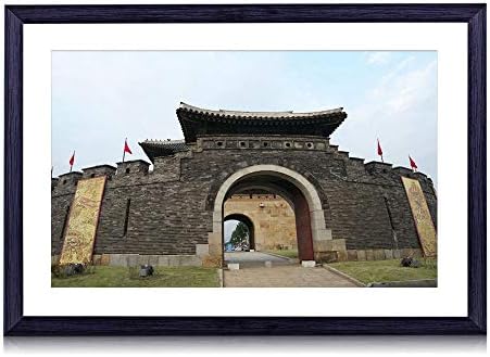 80cmx60cm 木製の黒色のフォトフレーム 韓国石垣門入口 壁掛け 壁飾り 壁ポスター おしゃれ ウォールアート アートパネル 壁の絵 インテリア絵画 額縁 部屋飾り 装飾画