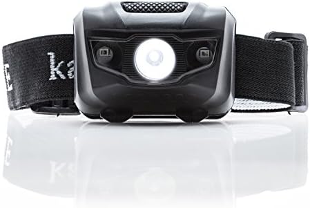 LED Light Bar Headlamp - Camping - Running - Hiking Flashlight 150 Lumens Waterproof (IPX4) White Cree LED + Red Light, Ultra Lightweight with Adjustable Headband by kampMATE
