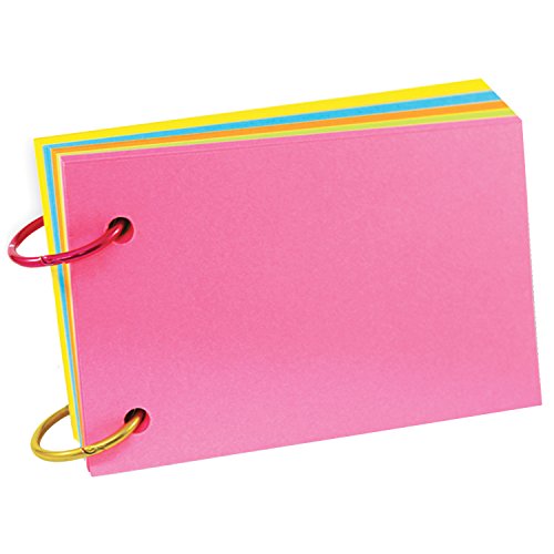 Top Notch Teacher Products TOP3672 Ring Notes, Blank, Assorted Bright Colors, 3" x 5", Pack of 75