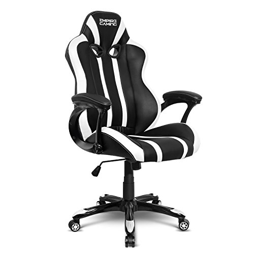 Empire-Gaming-Poltrona-Gamer-Racing-600-Series-Bianca-Modello-sedia-avvolgente-sport-Braccioli-ultra-comodi-e-morbidi