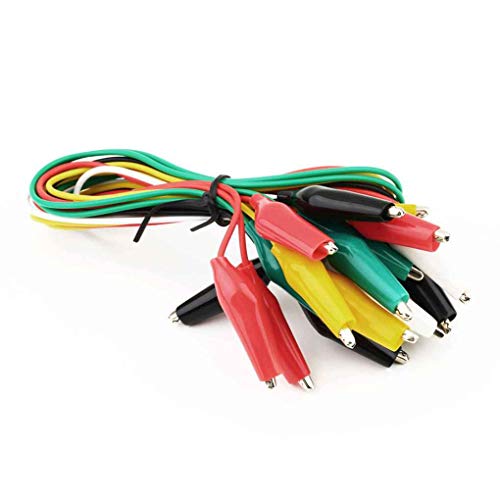 Tralntion 10pcs Alligator Clips Cable Double-Ended Alligator Test Leads Wires Jumper Wires