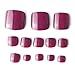 24pcs Solid Candy Style Toe Nails Ruby Red Full Cover Finished Feet Patch