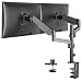 WALI Premium Dual LCD Monitor Desk Mount Fully Adjustable Gas Spring Stand for Display up to 32 inch, 17.6 lbs Capacity (GSDM002), Black primary