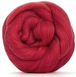 4 oz Paradise Fibers 64 Count Dyed Poppy (Red) Merino Top Spinning Fiber Luxuriously Soft Wool Top Roving for Spinning with Spindle or Wheel, Felting, Blending and Weaving