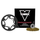 Vortex V3 WSS Warranty Chain and Sprocket Kit Gold Anodized Chain for Kawasaki Ninja 300 EX300 2014-2016