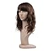 MelodySusie Mid Length Curly Wavy Wig for Women, 17 inches Hair Replacements Wig with Bang, Synthetic Fiber, Natural as Human Hair, for Daily Halloween Cosplay with Wig Cap, Light Brown