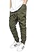 MEN'S TWILL OLIVE DROP CROTCH JOGGER PANTS (L)