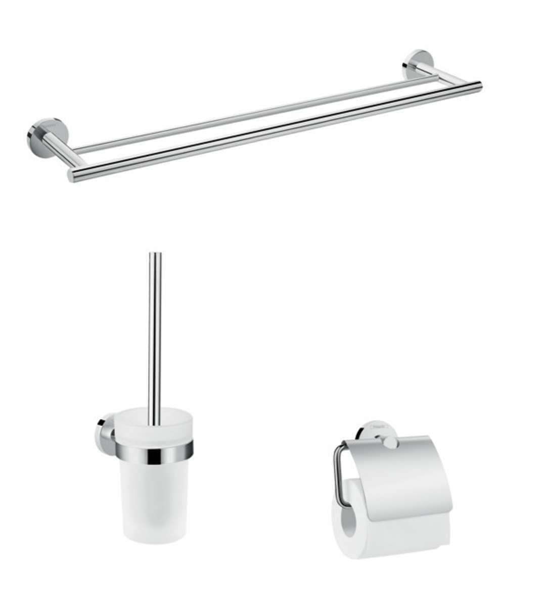 hansgrohe 41727000 Logis Universal Bathroom Accessories Set, 3 Pieces, Chrome — image 1