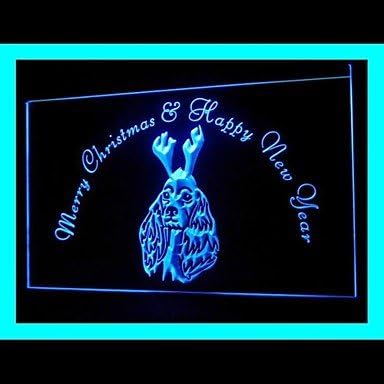 US Dog Merry Christmas Advertising LED Light Sign Red