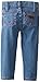 Wrangler Baby Girls' Five Pocket Styling with Embroidery and Patch Jean, Baby Blue, 12 Months