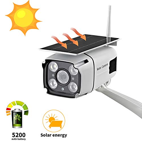 Solar Powered Security Camera, SDETER 1080P Wireless WiFi Battery Cameras, Radar Motion Detection Night Vision IP CCTV Outdoor Cam with Removable Solar Panel