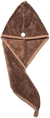Ultra Absorbent & Fast Drying Twist Hair Towel Turban Wrap Anti-Frizz Microfiber Soft Wrapped Bath Cap Dry Hair Hat for Women Girls,Free with an exfoliating back scrubber(Khaki)