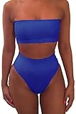 Pink Queen Women's Remove Strap Pad Bikini Set Swimsuit Sky Blue S