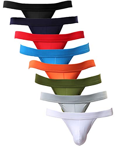 YuKaiChen Men's Bikini Briefs Sexy Bulge Bikini Underwear with Pouch 8-Pack M