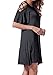 CALIPESSA Women's Cold Shoulder Pockets Loose Swing Casual Short T Shirt Dress