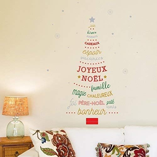 Albero Di Natale A Parete Amazon.Wallflexi Natale Decorazioni Murali Adesivi Da Muro French Citazioni Albero Di Natale Decalcomanie Soggiorno Bambini Scuola Materna Ristorante Hotel Home Office Decor Multicolore Amazon It Casa E Cucina
