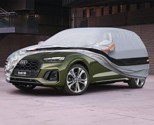 Holthly Outdoor SUV Car Cover for Audi Q5 (2008-2025), Car Cover 10 Layers of Protection, 100% Waterproof, Anti-Dust, Windproof, Rain Waterproof, UV Protection