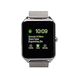 MSRM Smart Watch Bluetooth Touch Screen Flexible Band Unlocked Watch Cell Phone for Android Smartphones and iPhone (Silver)
