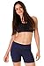90 Degree By Reflex Womens High Waisted Biker Shorts Ribbed Workout Yoga Running Tummy Control Spandex Short - Midnight Navy - Large