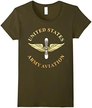 Womens US Army Aviation Tshirt Medium Olive