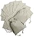 Cotton Muslin Drawstring Bags 7x9 Unbleached Reusable Favor Pouches for Crafts, Herbs, Gifts Pantry Storage | Heavyweight 144 GSM | Double Drawstring | by DR (7 x 9 inch - 12 pack, Beige)