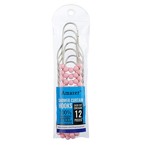 image for Amazer Shower Curtain Hooks Rings, Stainless Steel Shower Curtain Ring