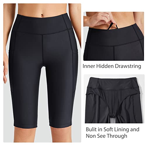 BALEAF Women's Long Swim Shorts SPF UV High Waisted Tummy Control