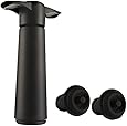 Vacu Vin Wine Saver Pump with 2 x Vacuum Bottle Stoppers - Black