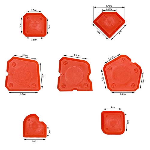 BOENFU Caulking Tool Kit 18 Pcs, 3 in 1 Caulking Tools Silicone Sealant Finishing Tool Grout Scraper Caulk Remover Caulk Nozzle and Caulk Caps 4 Replaceable Pads for Bathroom, Kitchen, Room Sealing