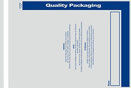1000 Pack - Peel & Self Seal 2.5 Mil Extra Thick Clear Poly Bags with Suffocation Warning Labels, Permanent Adhesive & Premium Durability, 3 Sizes (12"x15")