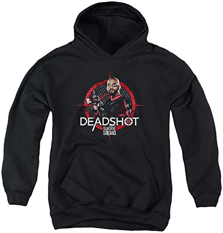 Suicide Squad Youth Deadshot Target Pullover Hoodie, Large, Black