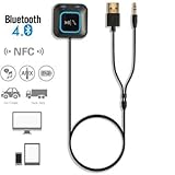 AIRWALKS Bluetooth 4.0 Receiver Car Kits Portable Wireless Audio Adapter with 3.5mm Aux Jack(NFC-Enabled) for All Smartphones