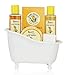 Spa Bath Gift Set Basket - Luscious Body Lotion, Shower Gel, Bubble Bath, Bath Crystals, Bath Bomb, by Saban Beauty