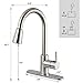 Sink Faucet, Dalmo Single Handle High Arc Brushed Nickel Pull Down Kitchen Faucet with 3 Spray Modes, Stainless Steel Kitchen Sink Faucet with Deck Plate