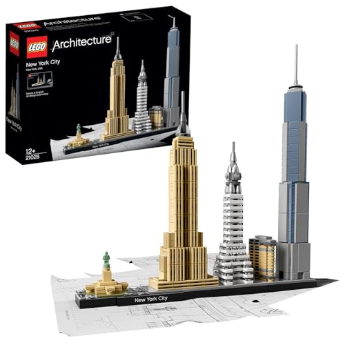 LEGO Architecture New York City Set, Skyline-Modellbausatz mit World Trade Center und Freiheitsstatue, Basteln für Erwachsene, Home und Büro-Deko, Ges