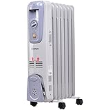 Costway Oil Filled Radiator Heater Portable Electric Home Room Heat Adjustable Thermostat 1500w