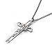 Lanroque Men's Stainless Steel Gothic Jesus Christ Crucifix Cross Pendant Necklace, 24
